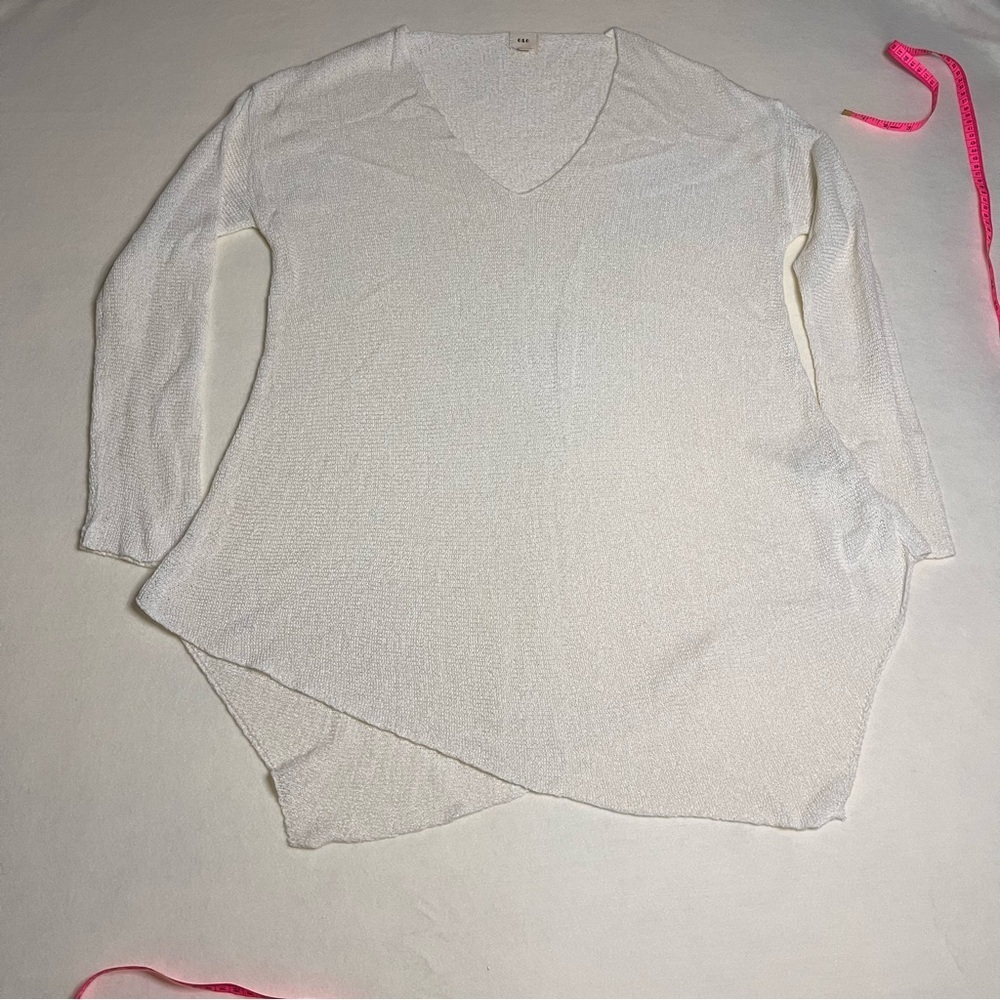 O & O loose Knit Sweater Tunic White Oversized Size Small